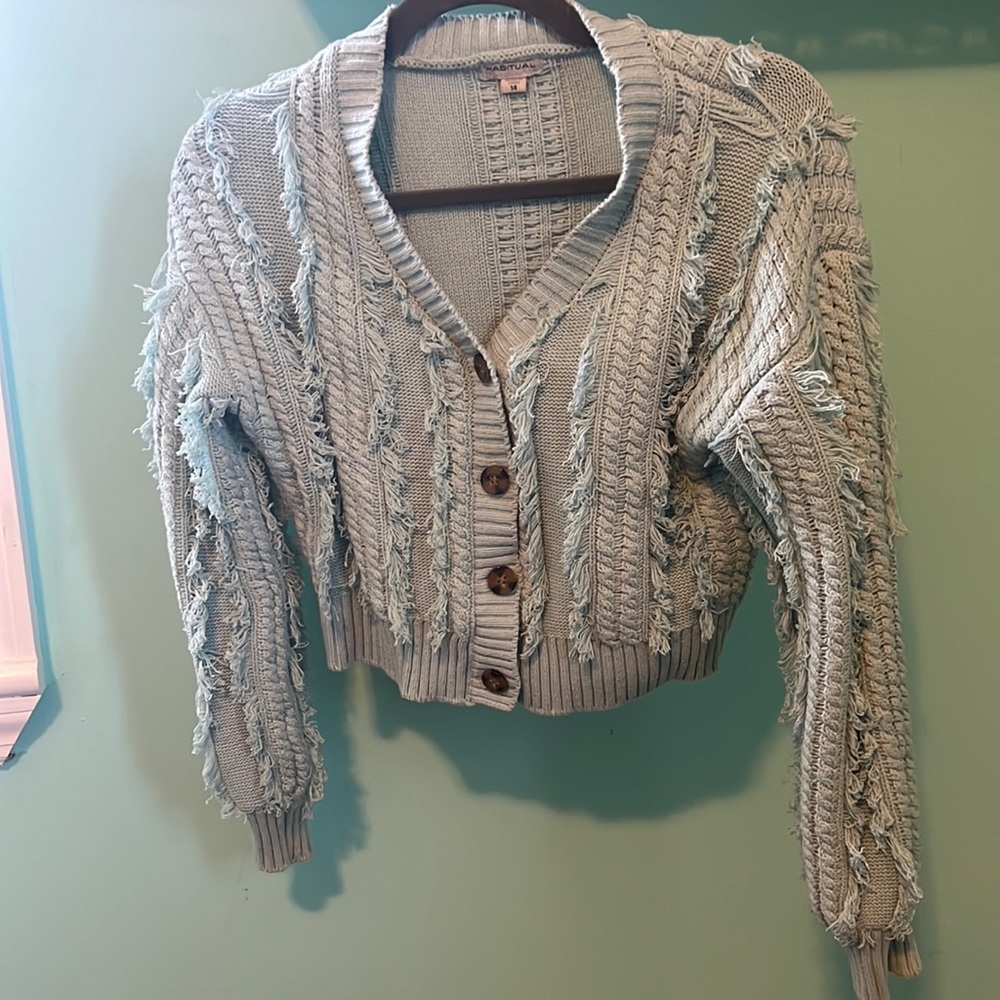 Light blue cropped sweater